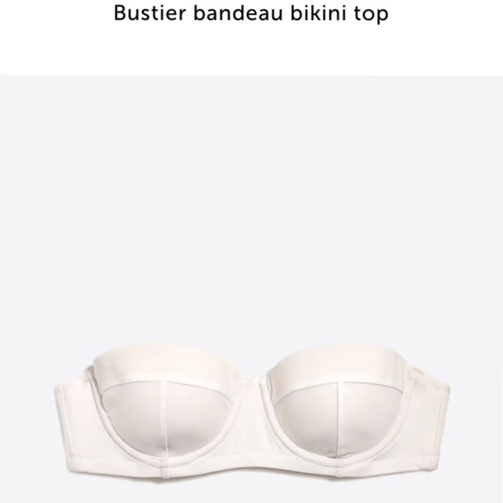 White Bustier Bandeau Bikini Top